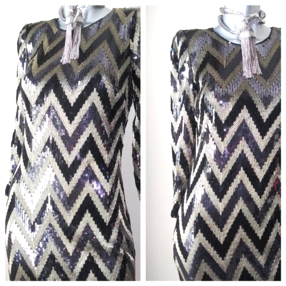 BEBE Sequin Cocktail Dress - Picture 6 of 8